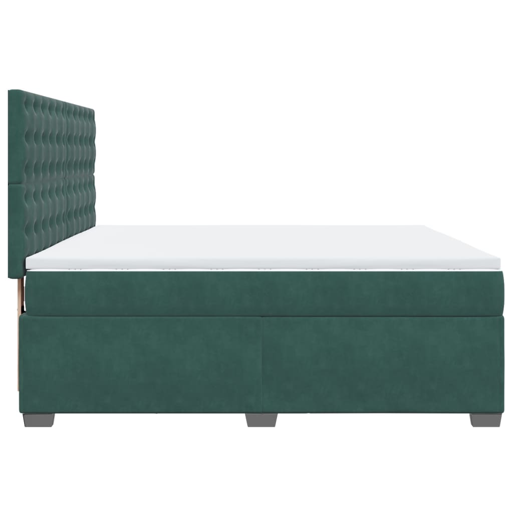 Sommier à lattes de lit et matelas Vert foncé 200x200cm Velours - XIOS