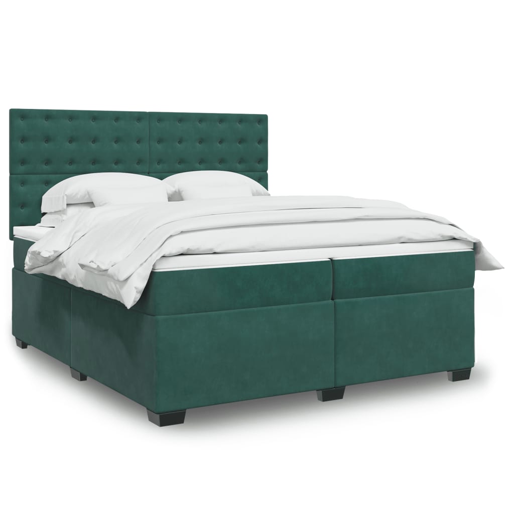 Sommier à lattes de lit et matelas Vert foncé 200x200cm Velours - XIOS