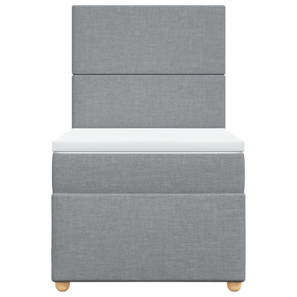 Sommier à lattes de lit avec matelas gris clair 80x200 cm tissu - XIOS