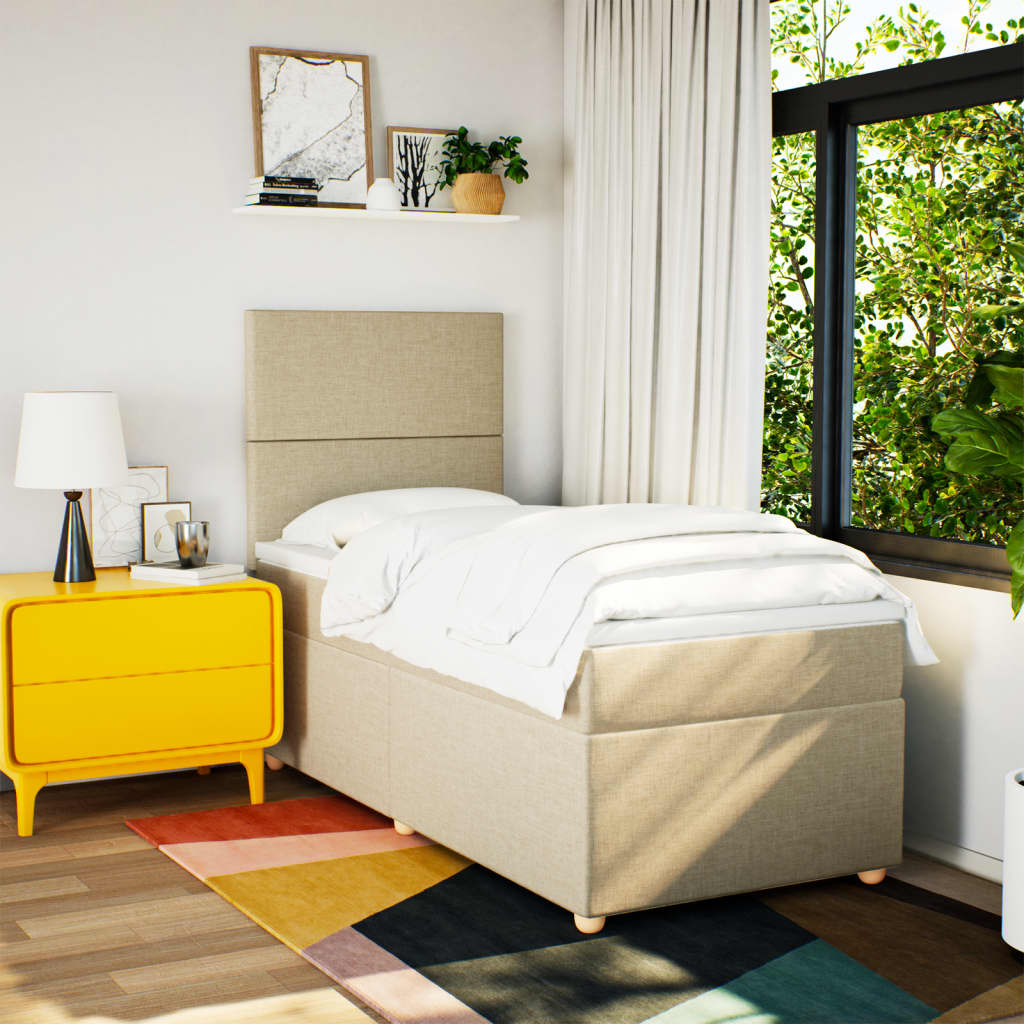 Sommier à lattes de lit avec matelas Crème 80x200 cm Tissu - XIOS