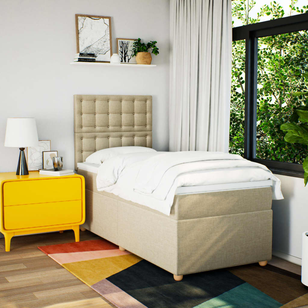 Sommier à lattes de lit avec matelas Crème 80x200 cm Tissu - XIOS