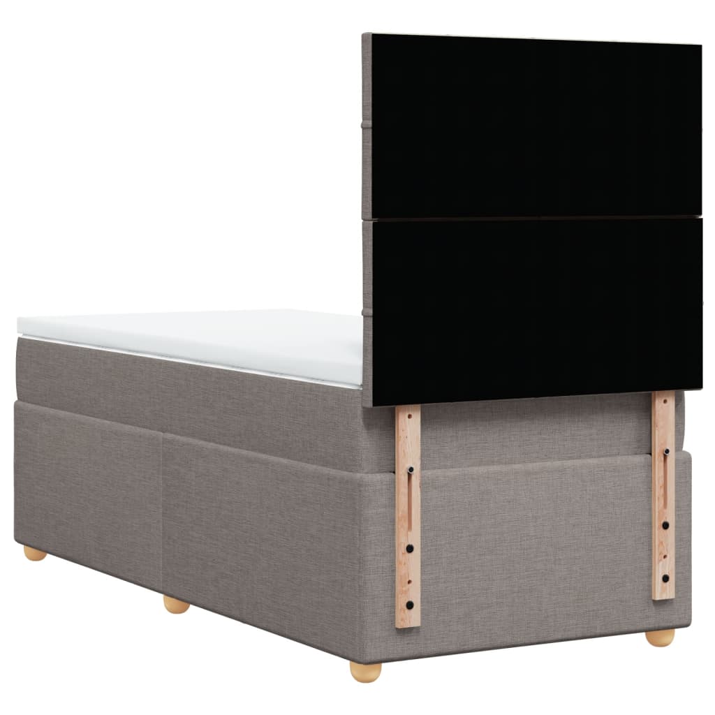 Sommier à lattes de lit avec matelas Taupe 90x190 cm Tissu - XIOS