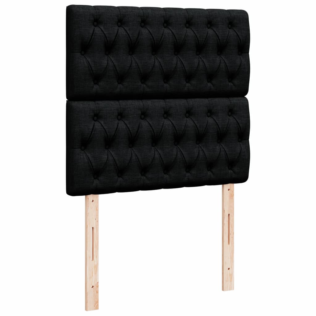 Sommier à lattes de lit avec matelas Noir 90x190 cm Tissu - XIOS
