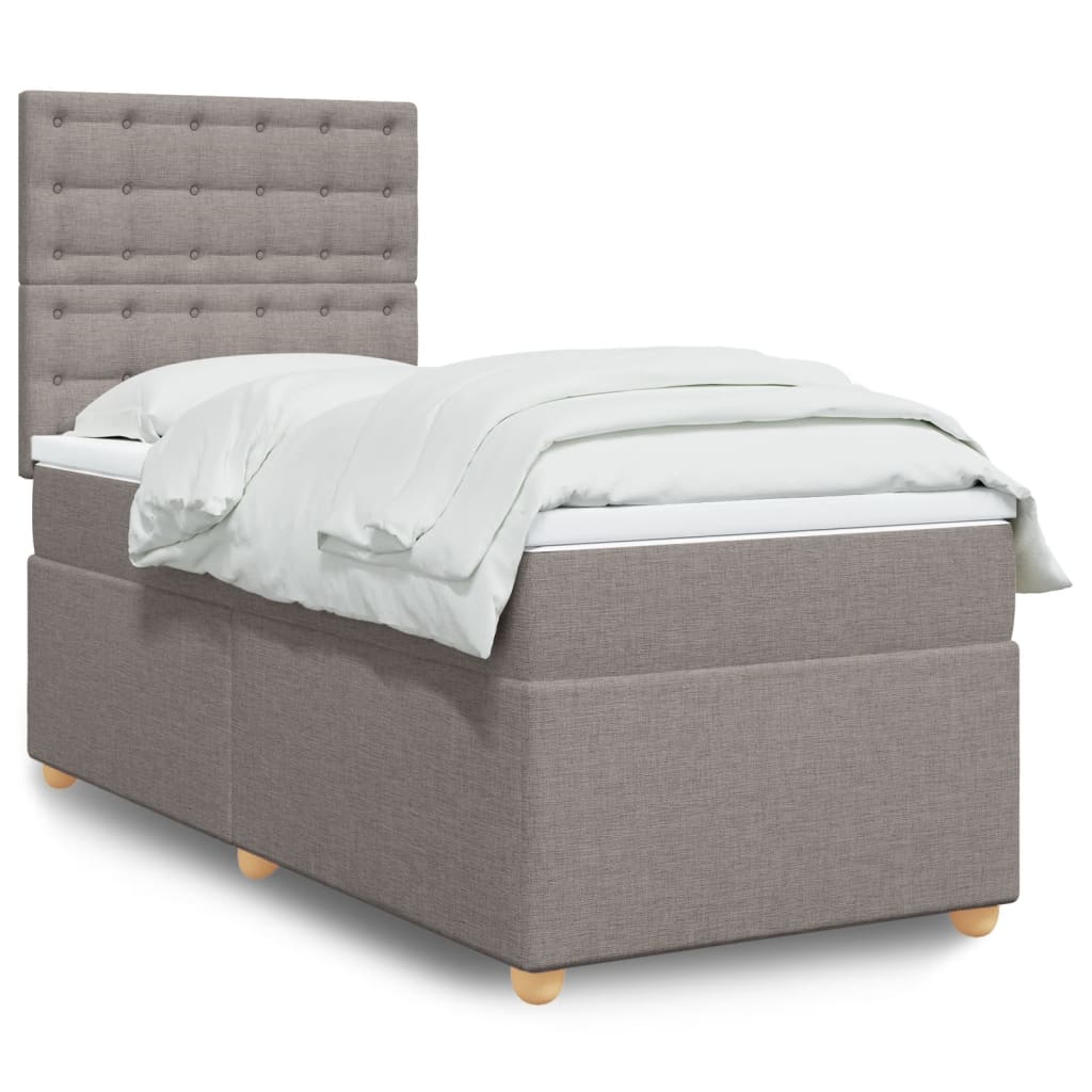 Sommier à lattes de lit avec matelas Taupe 90x190 cm Tissu - XIOS
