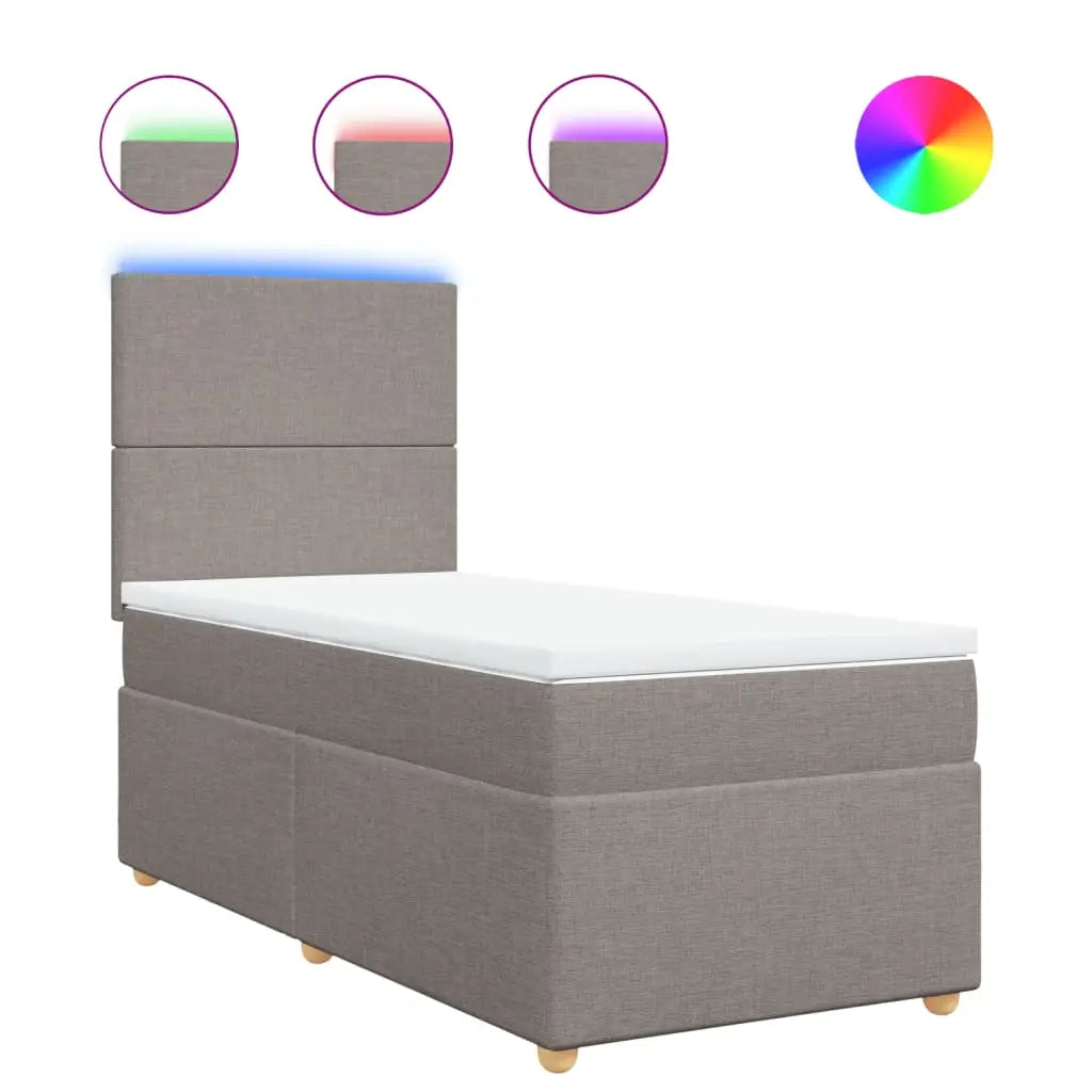 Sommier à lattes de lit avec matelas Taupe 90x200 cm Tissu - XIOS