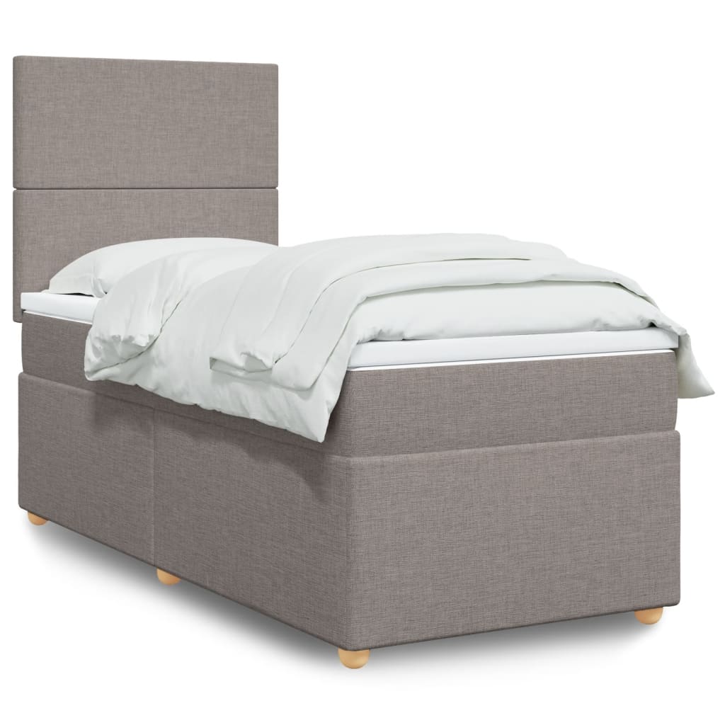 Sommier à lattes de lit avec matelas Taupe 90x200 cm Tissu - XIOS