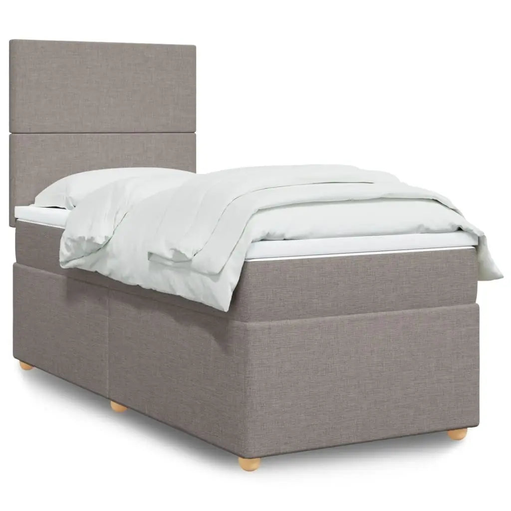 Sommier à lattes de lit avec matelas Taupe 90x200 cm Tissu - XIOS