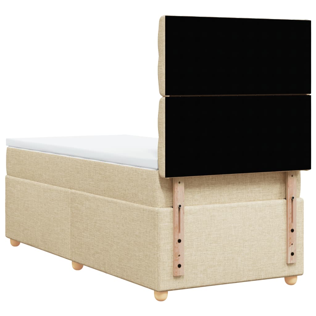 Sommier à lattes de lit avec matelas Crème 90x200 cm Tissu - XIOS