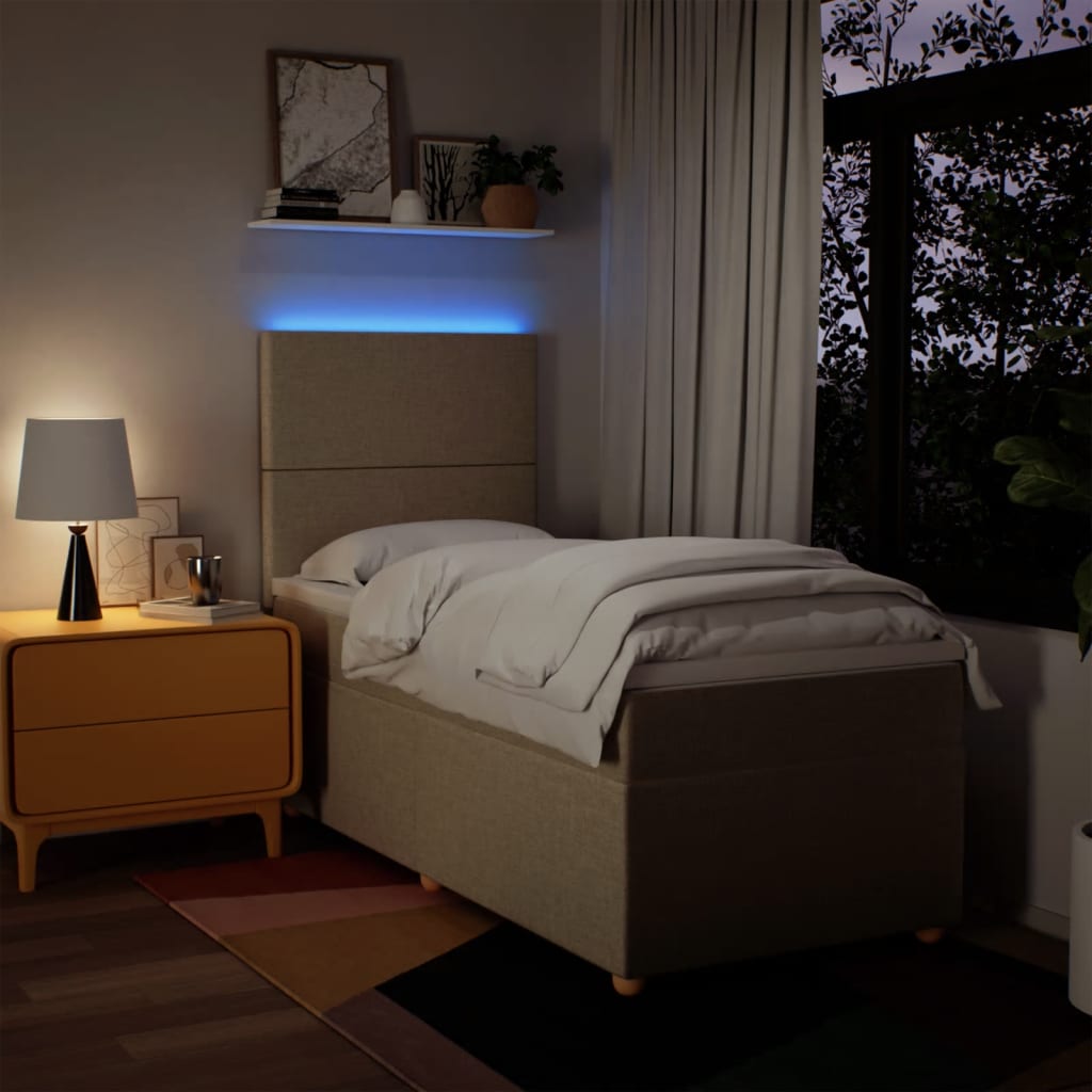 Sommier à lattes de lit avec matelas Crème 100x200 cm Tissu - XIOS
