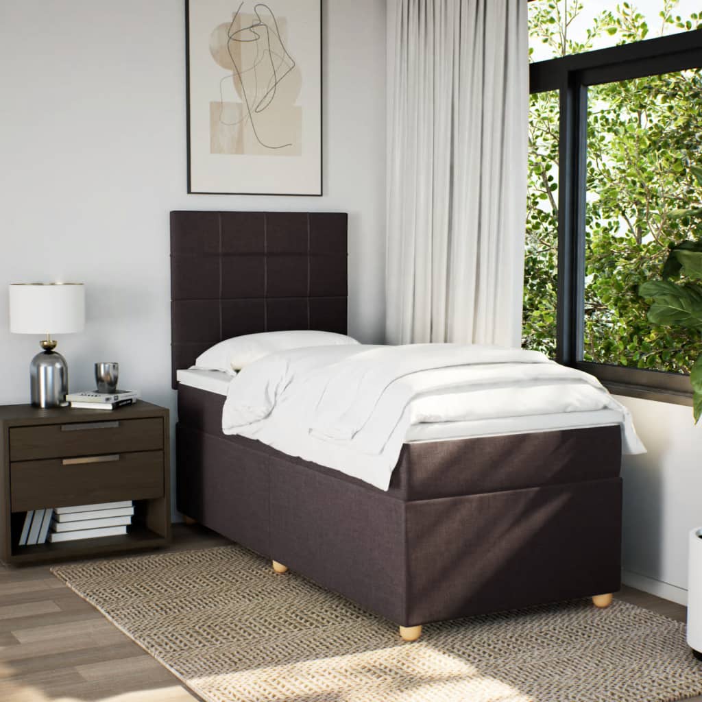 Sommier à lattes de lit avec matelas Marron foncé 100x200 cm - XIOS