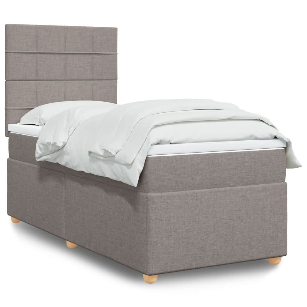 Sommier à lattes de lit avec matelas Taupe 100x200 cm Tissu - XIOS