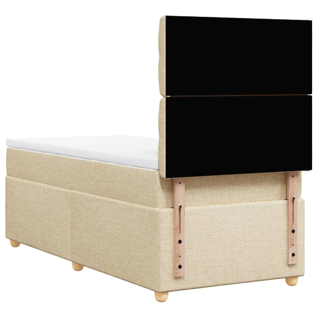 Sommier à lattes de lit avec matelas Crème 100x200 cm Tissu - XIOS