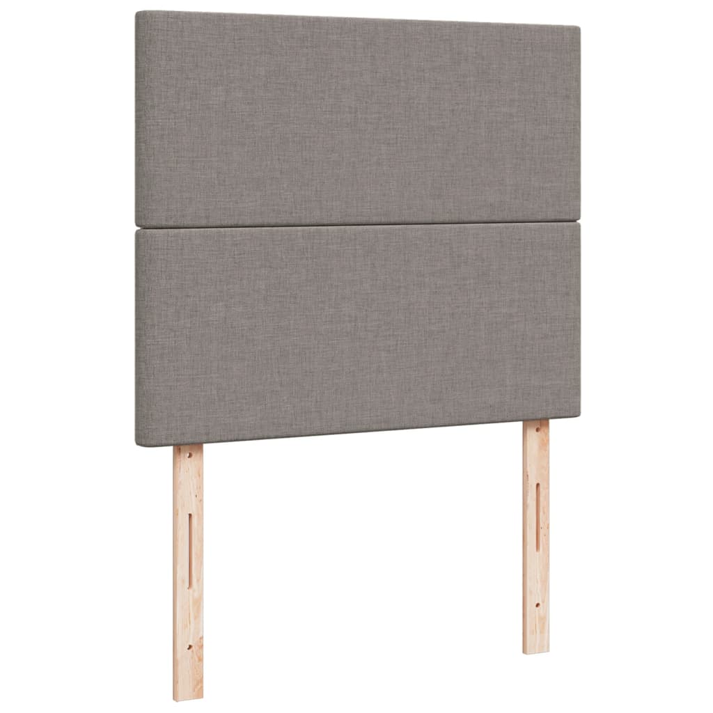 Sommier à lattes de lit avec matelas taupe 120x190 cm tissu - XIOS