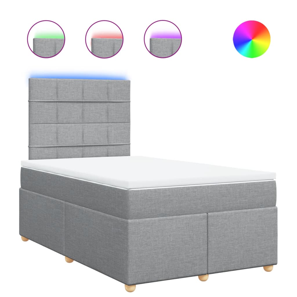 Sommier à lattes de lit et matelas gris clair 120x190 cm tissu - XIOS