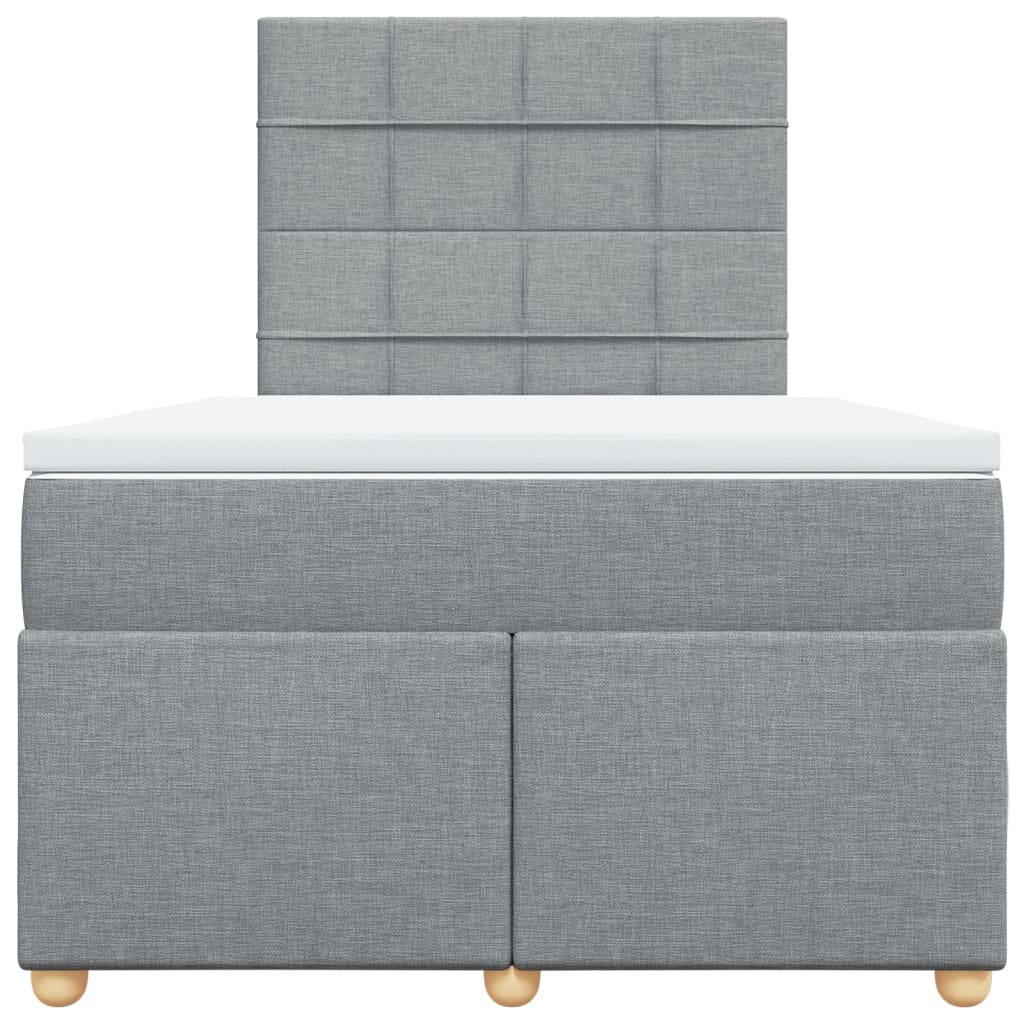 Sommier à lattes de lit et matelas gris clair 120x190 cm tissu - XIOS