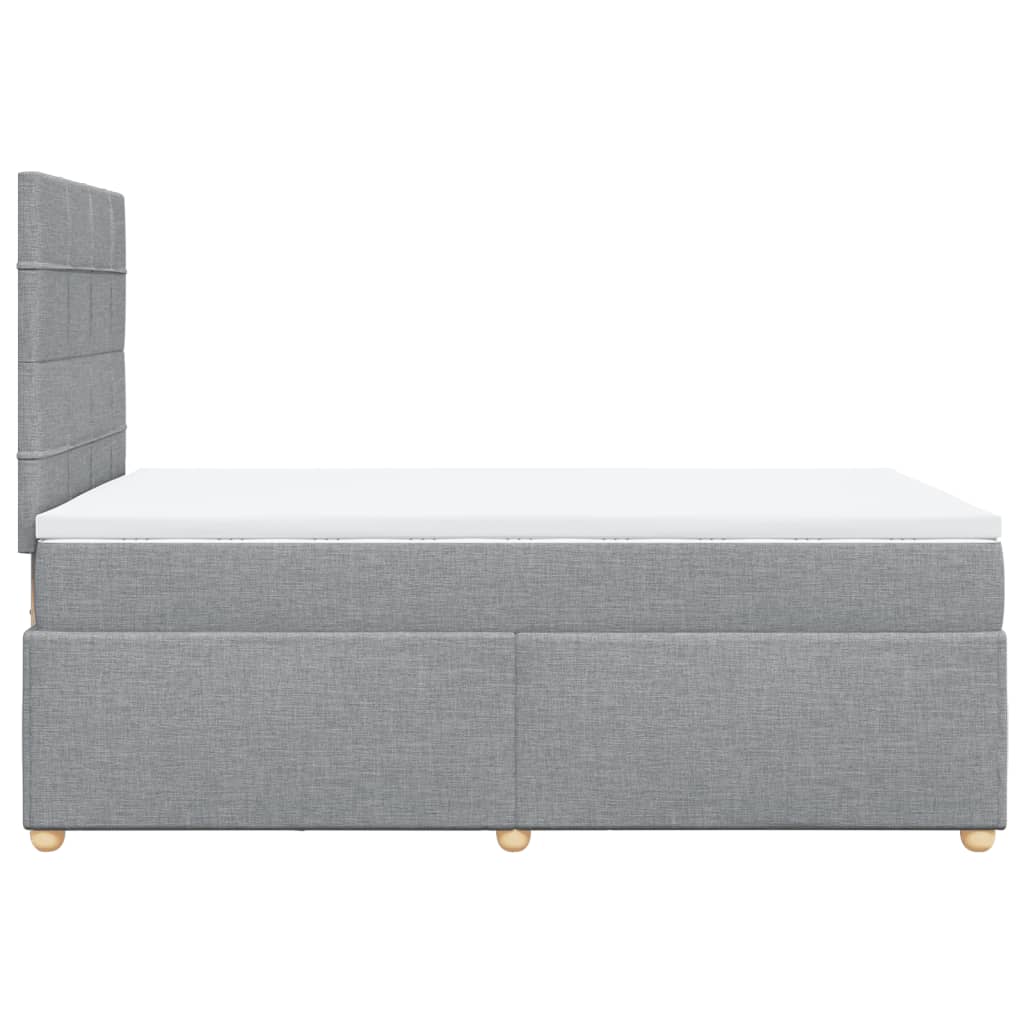 Sommier à lattes de lit et matelas gris clair 120x190 cm tissu - XIOS