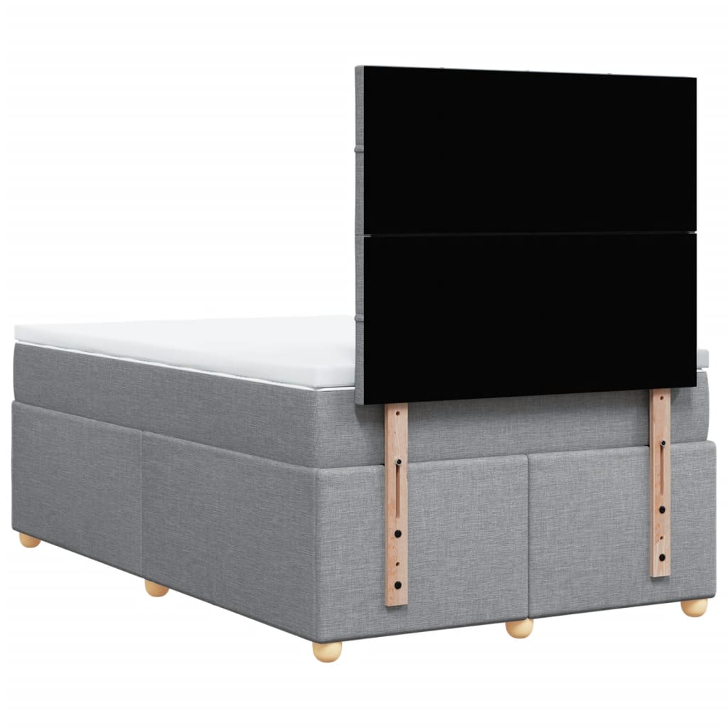 Sommier à lattes de lit et matelas gris clair 120x190 cm tissu - XIOS