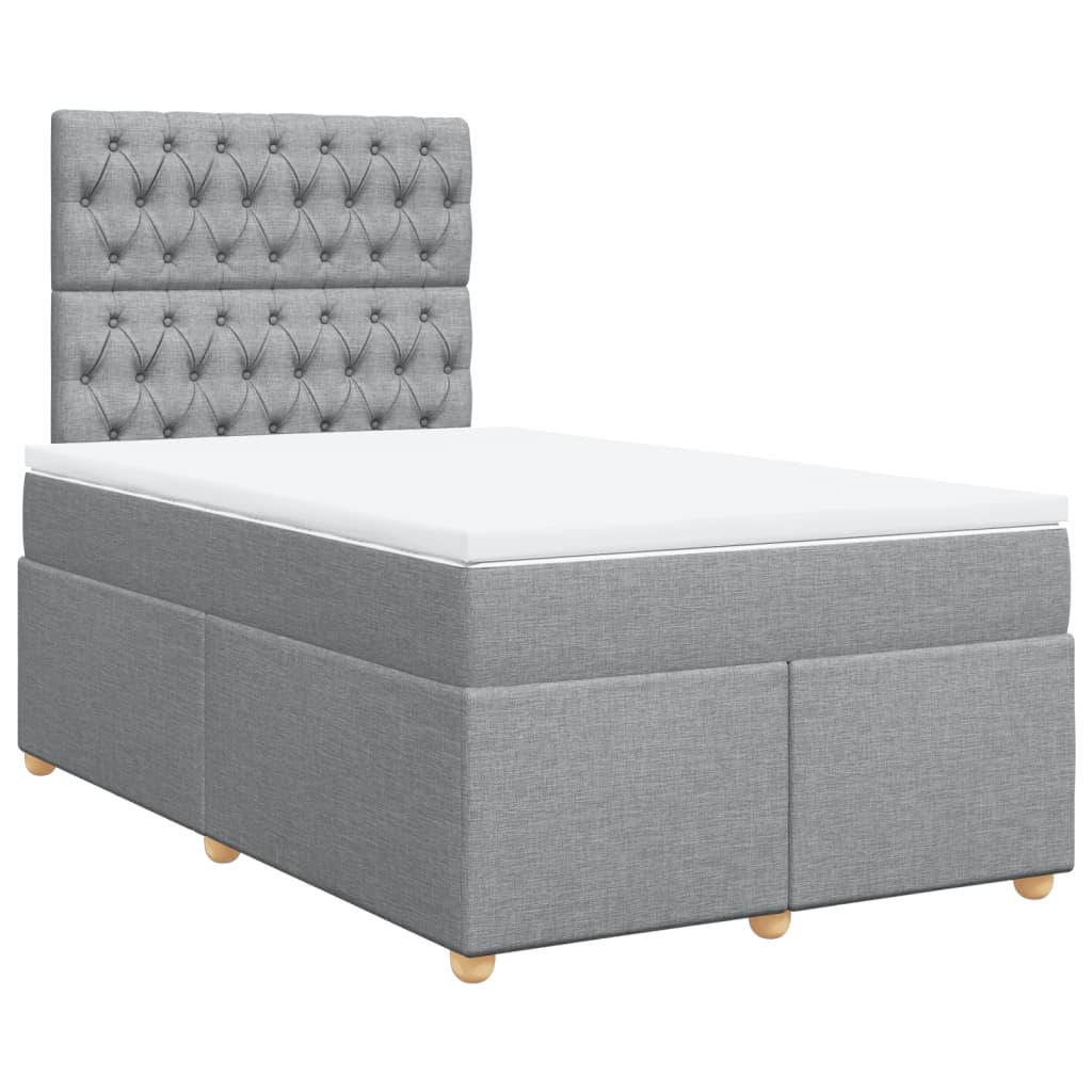 Sommier à lattes de lit et matelas gris clair 120x190 cm tissu - XIOS