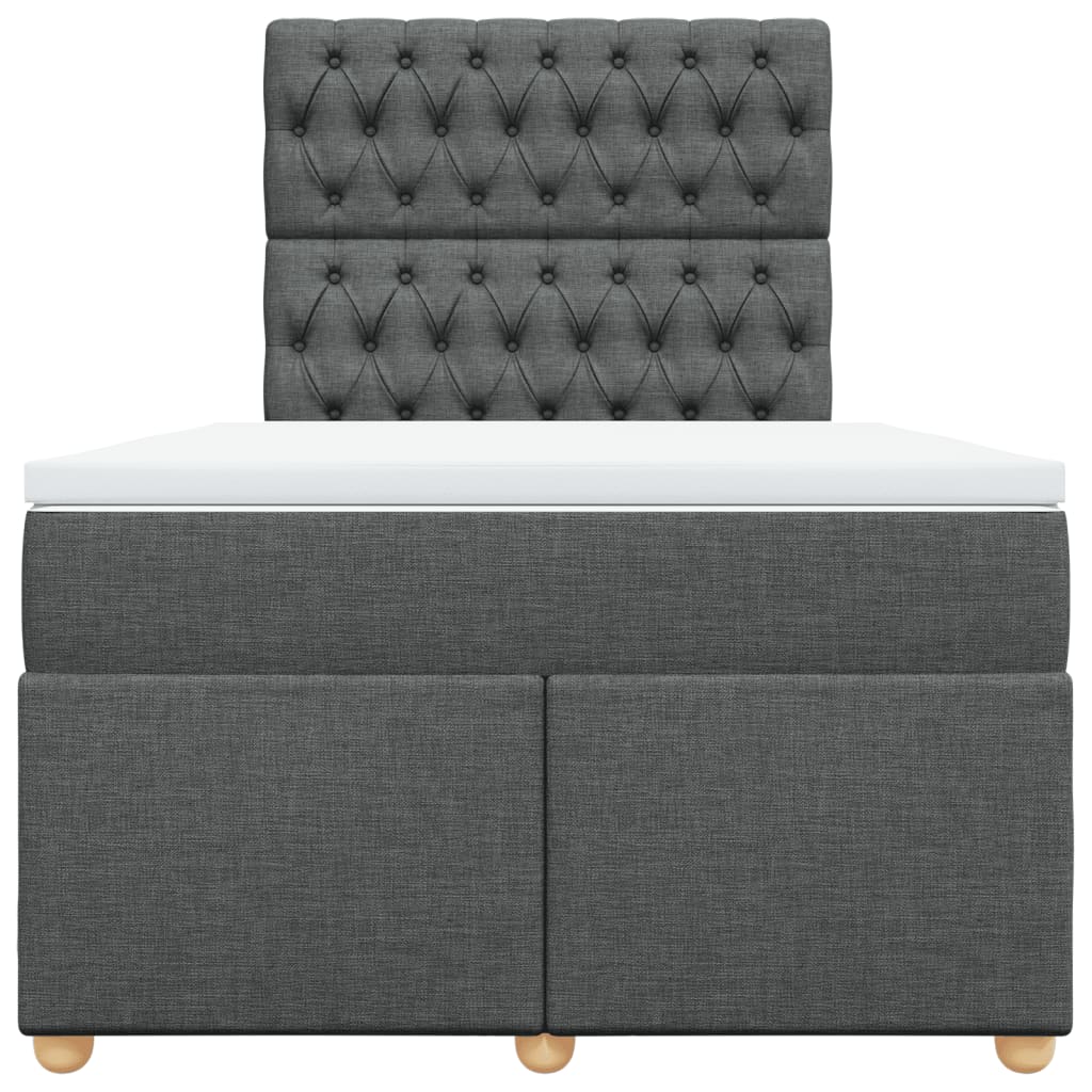 Sommier à lattes de lit avec matelas gris foncé 120x190cm tissu - XIOS