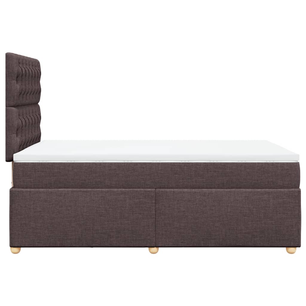 Sommier à lattes de lit et matelas marron foncé 120x190cm tissu - XIOS