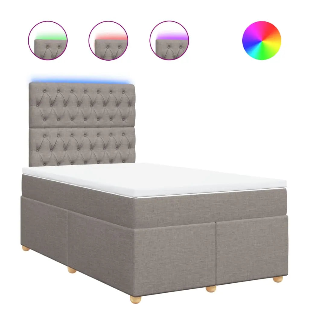 Sommier à lattes de lit avec matelas taupe 120x190 cm tissu - XIOS