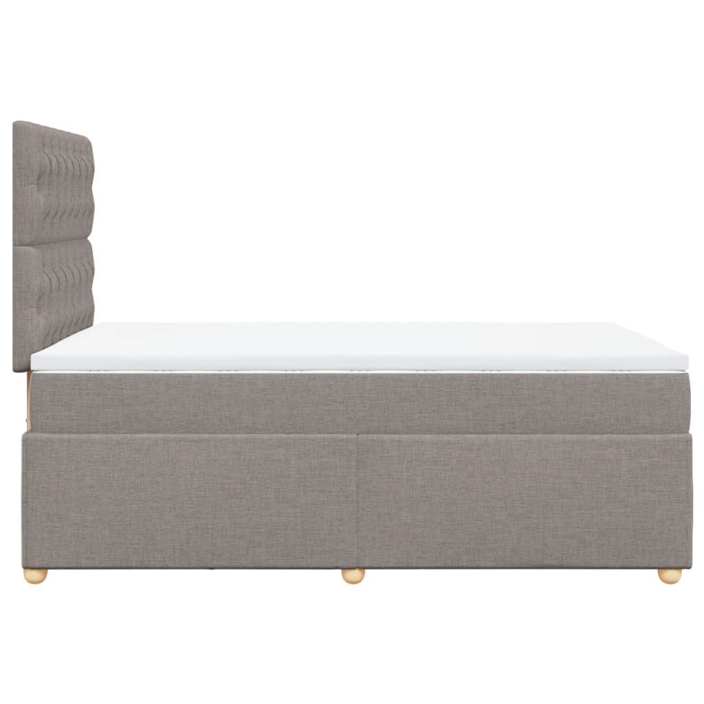 Sommier à lattes de lit avec matelas taupe 120x190 cm tissu - XIOS