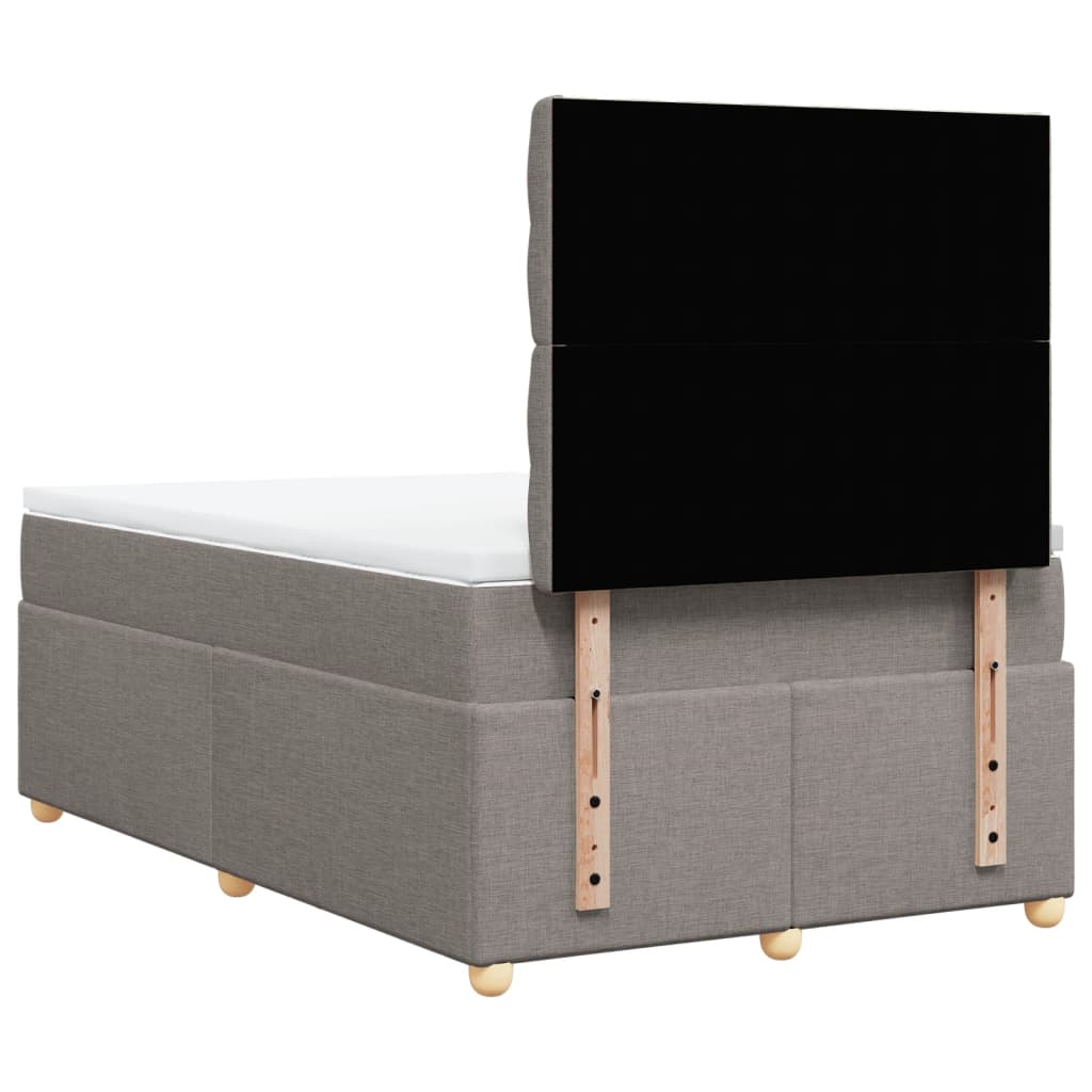 Sommier à lattes de lit avec matelas taupe 120x190 cm tissu - XIOS