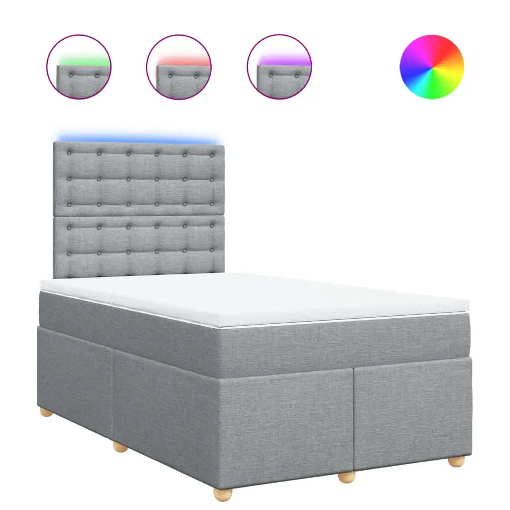 Sommier à lattes de lit et matelas gris clair 120x190 cm tissu - XIOS