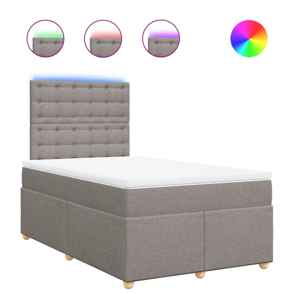 Sommier à lattes de lit avec matelas taupe 120x190 cm tissu - XIOS