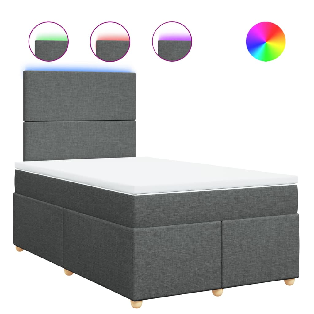 Sommier à lattes de lit avec matelas Gris foncé 120x200cm Tissu - XIOS