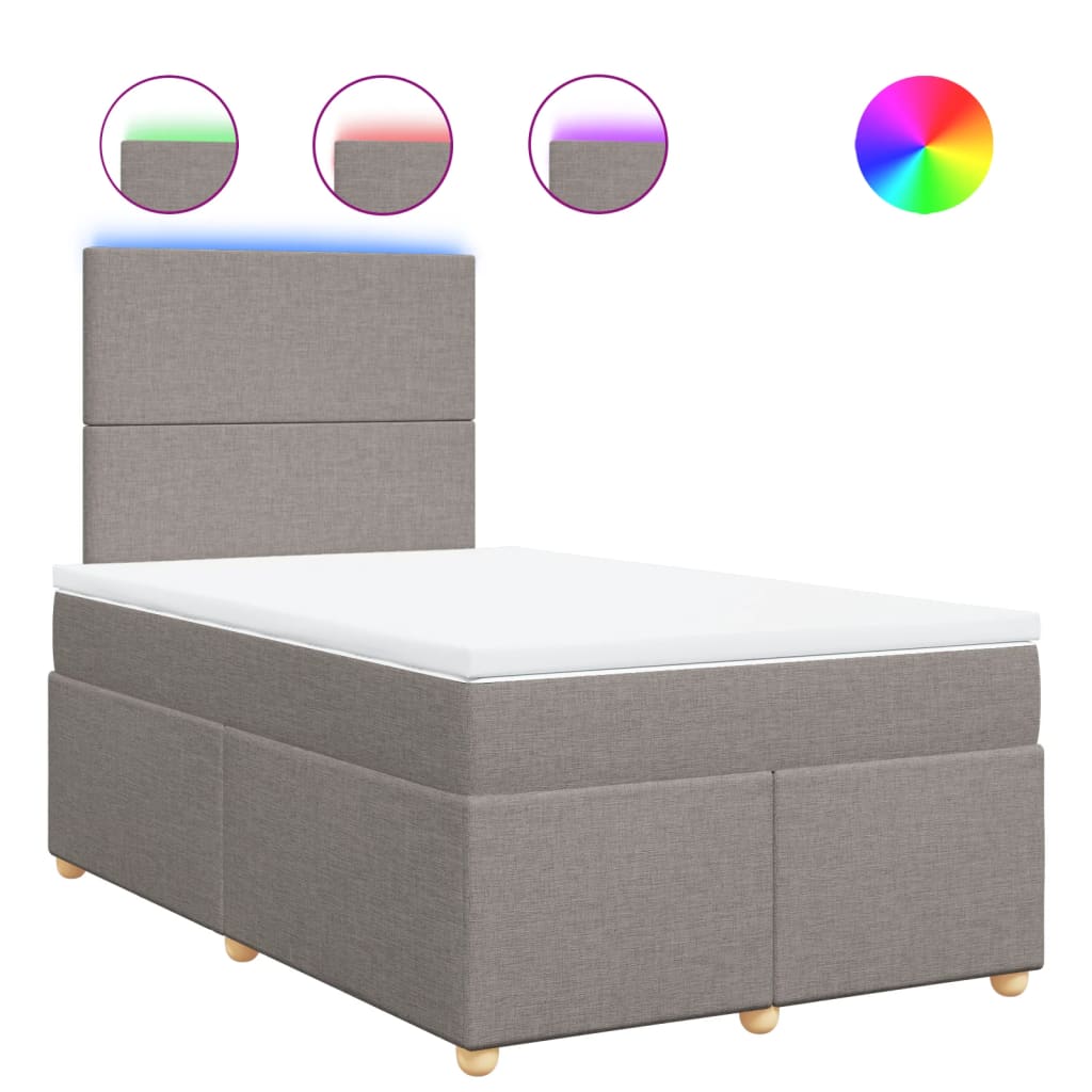 Sommier à lattes de lit avec matelas Taupe 120x200 cm Tissu - XIOS