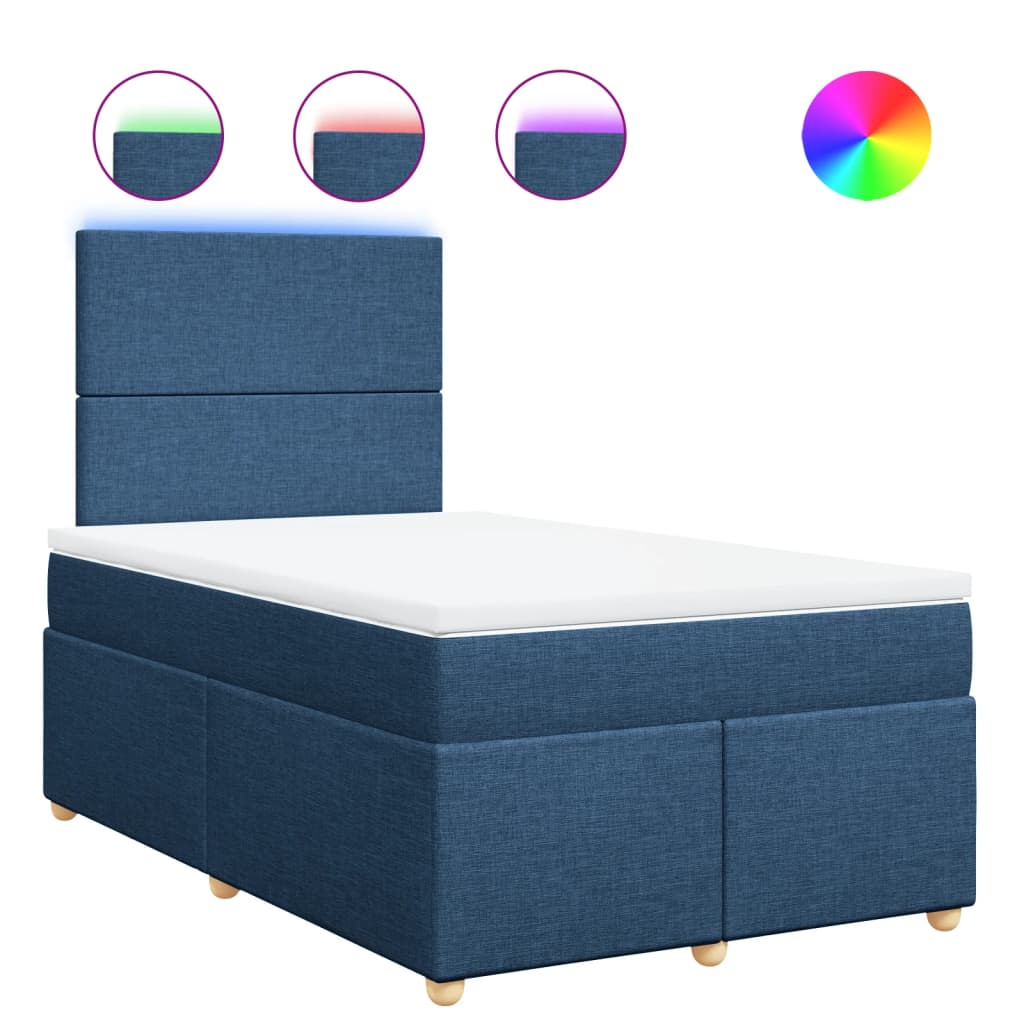 Sommier à lattes de lit avec matelas Bleu 120x200 cm Tissu - XIOS