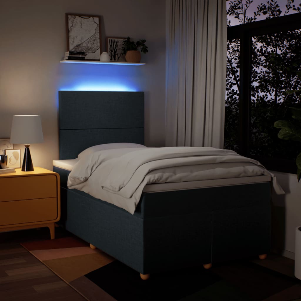 Sommier à lattes de lit avec matelas Bleu 120x200 cm Tissu - XIOS