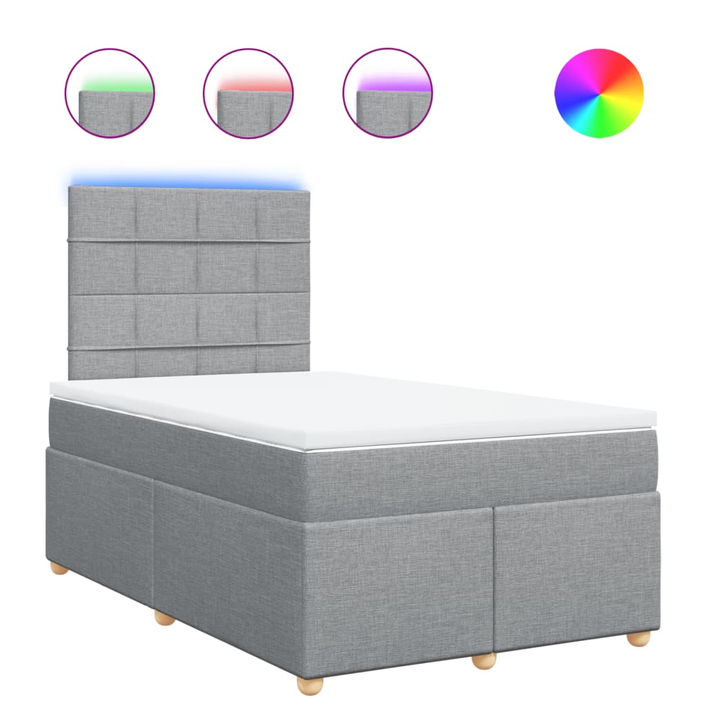 Sommier à lattes de lit avec matelas Gris clair 120x200cm Tissu - XIOS