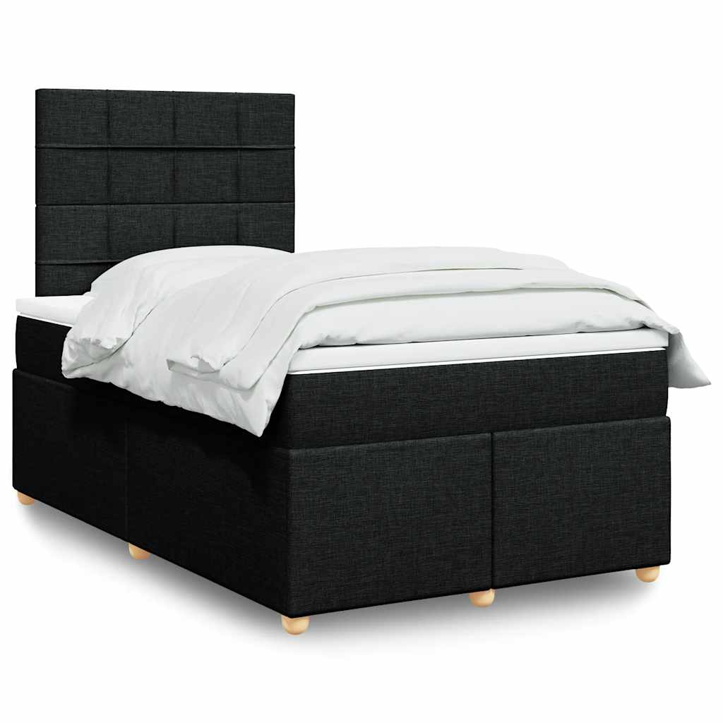 Sommier à lattes de lit avec matelas Noir 120x200 cm Tissu - XIOS