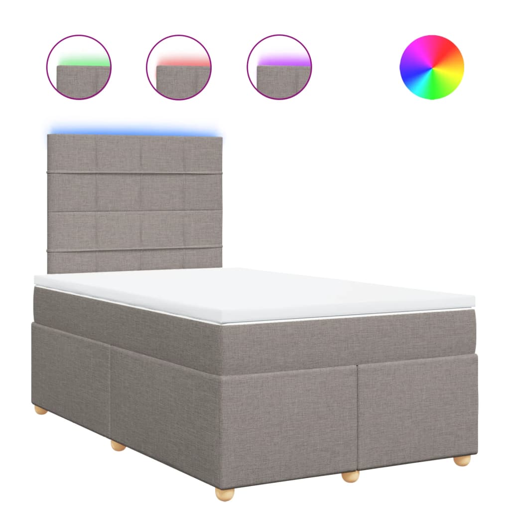 Sommier à lattes de lit avec matelas Taupe 120x200 cm Tissu - XIOS