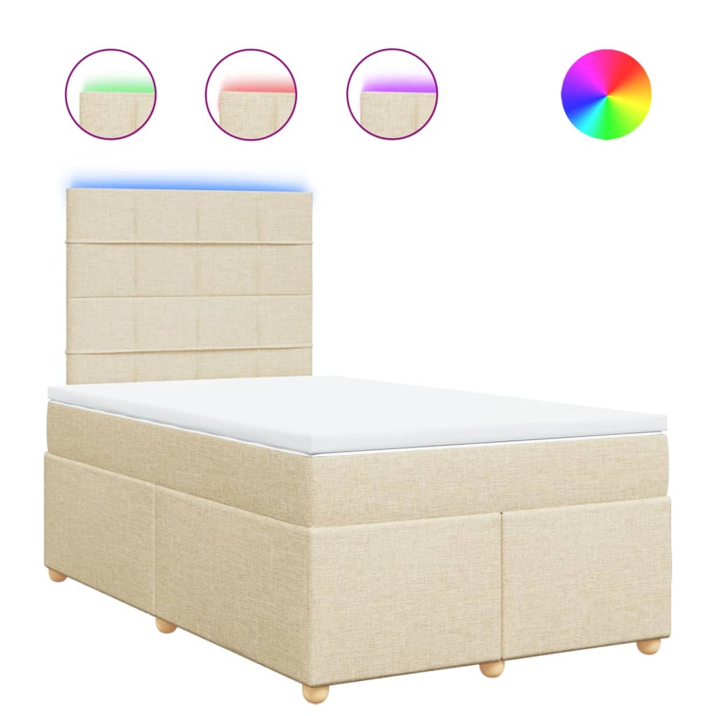 Sommier à lattes de lit avec matelas Crème 120x200 cm Tissu - XIOS