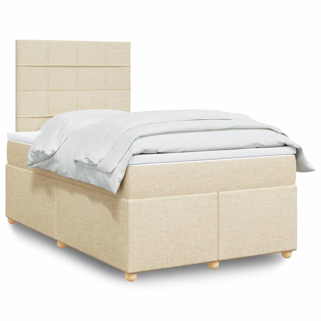 Sommier à lattes de lit avec matelas Crème 120x200 cm Tissu - XIOS