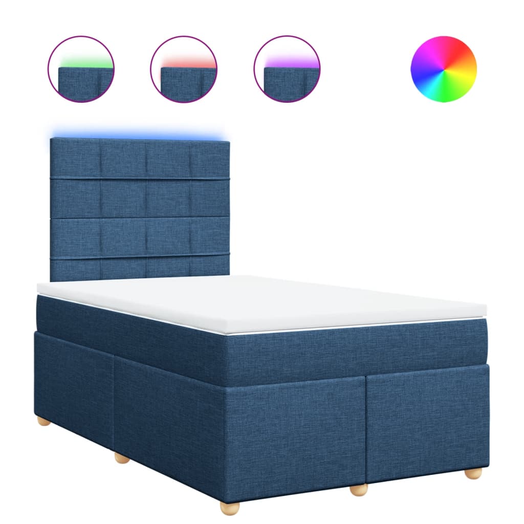 Sommier à lattes de lit avec matelas Bleu 120x200 cm Tissu - XIOS
