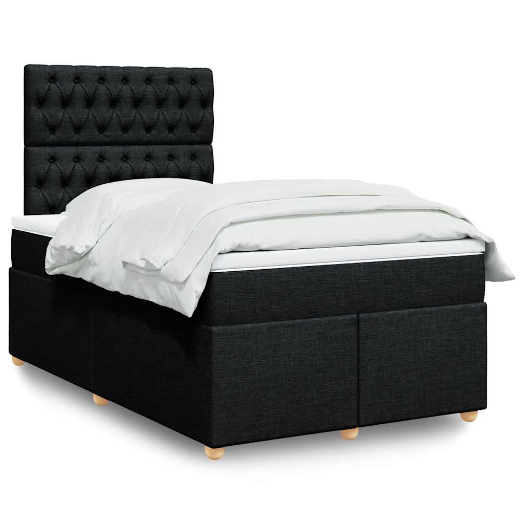 Sommier à lattes de lit avec matelas Noir 120x200 cm Tissu - XIOS