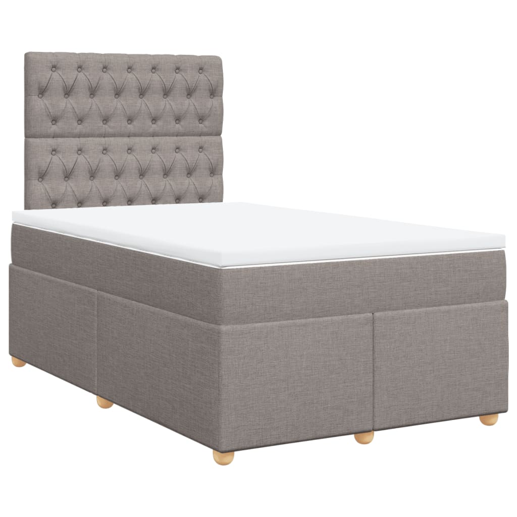 Sommier à lattes de lit avec matelas Taupe 120x200 cm Tissu - XIOS