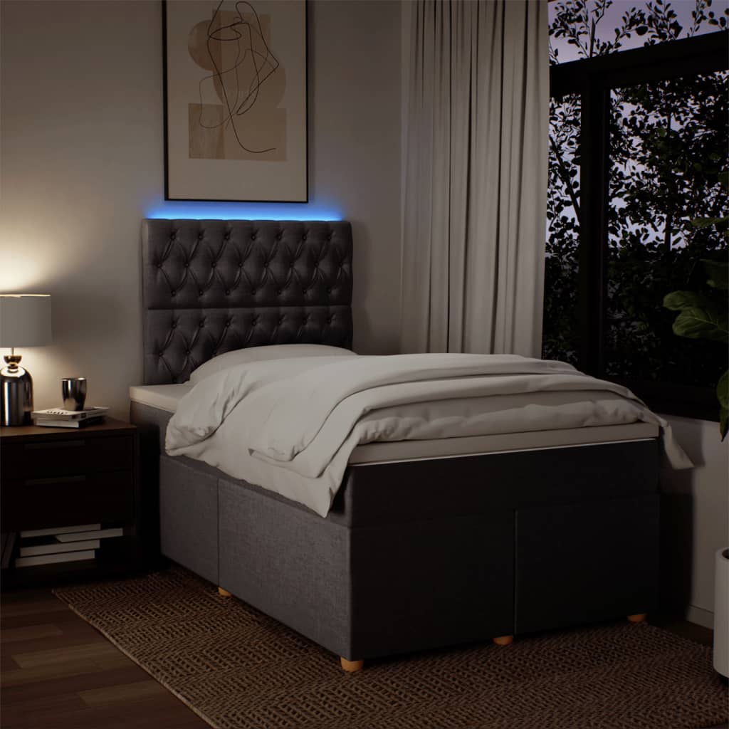 Sommier à lattes de lit avec matelas Taupe 120x200 cm Tissu - XIOS