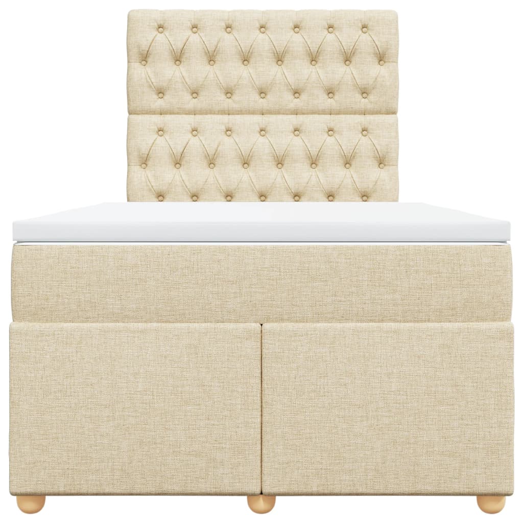 Sommier à lattes de lit avec matelas Crème 120x200 cm Tissu - XIOS