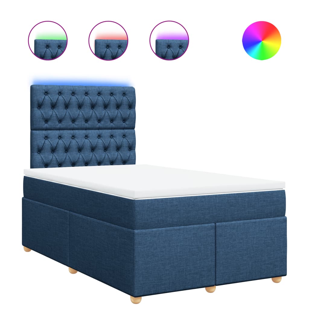 Sommier à lattes de lit avec matelas Bleu 120x200 cm Tissu - XIOS