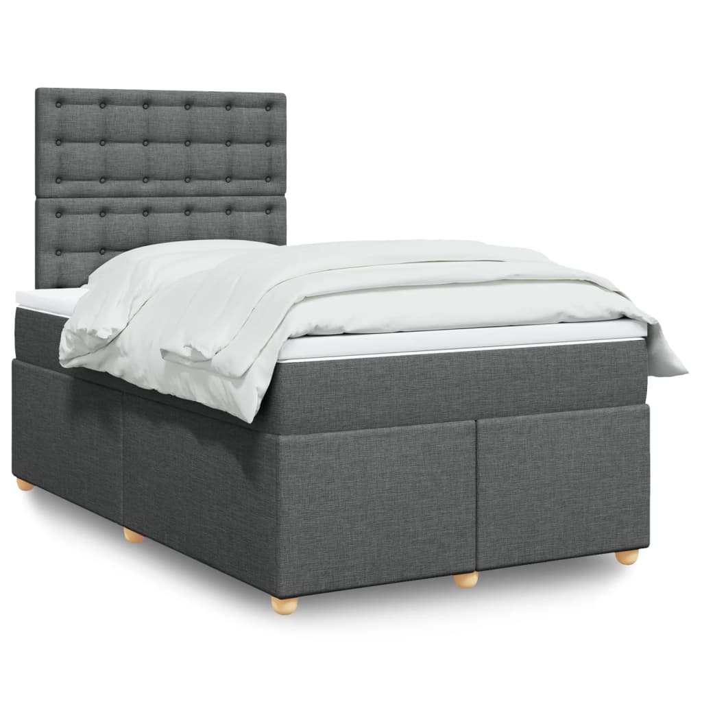 Sommier à lattes de lit avec matelas Gris foncé 120x200cm Tissu - XIOS