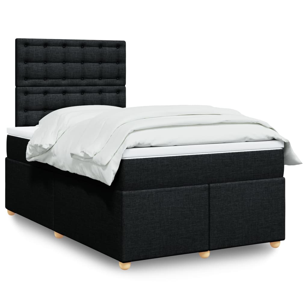 Sommier à lattes de lit avec matelas Noir 120x200 cm Tissu - XIOS