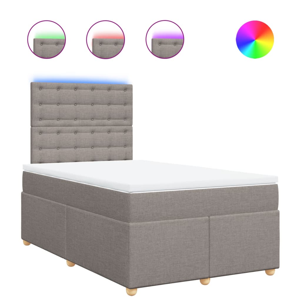 Sommier à lattes de lit avec matelas Taupe 120x200 cm Tissu - XIOS
