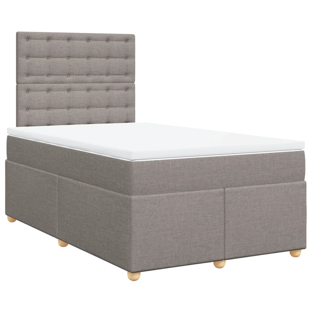 Sommier à lattes de lit avec matelas Taupe 120x200 cm Tissu - XIOS