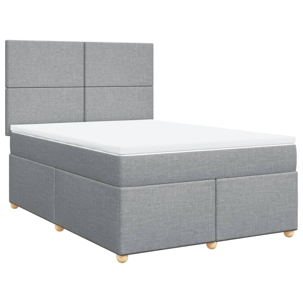 Sommier à lattes de lit avec matelas Gris clair 140x190cm Tissu - XIOS
