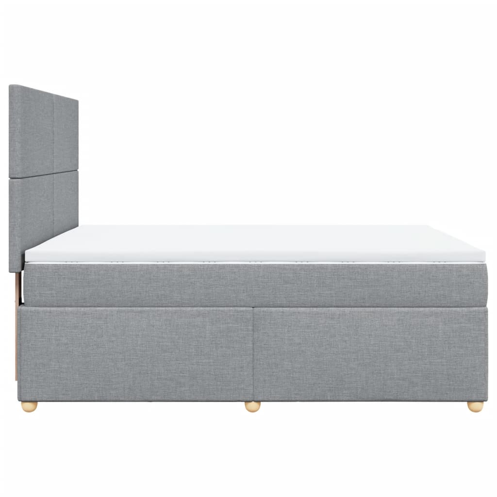 Sommier à lattes de lit avec matelas Gris clair 140x190cm Tissu - XIOS